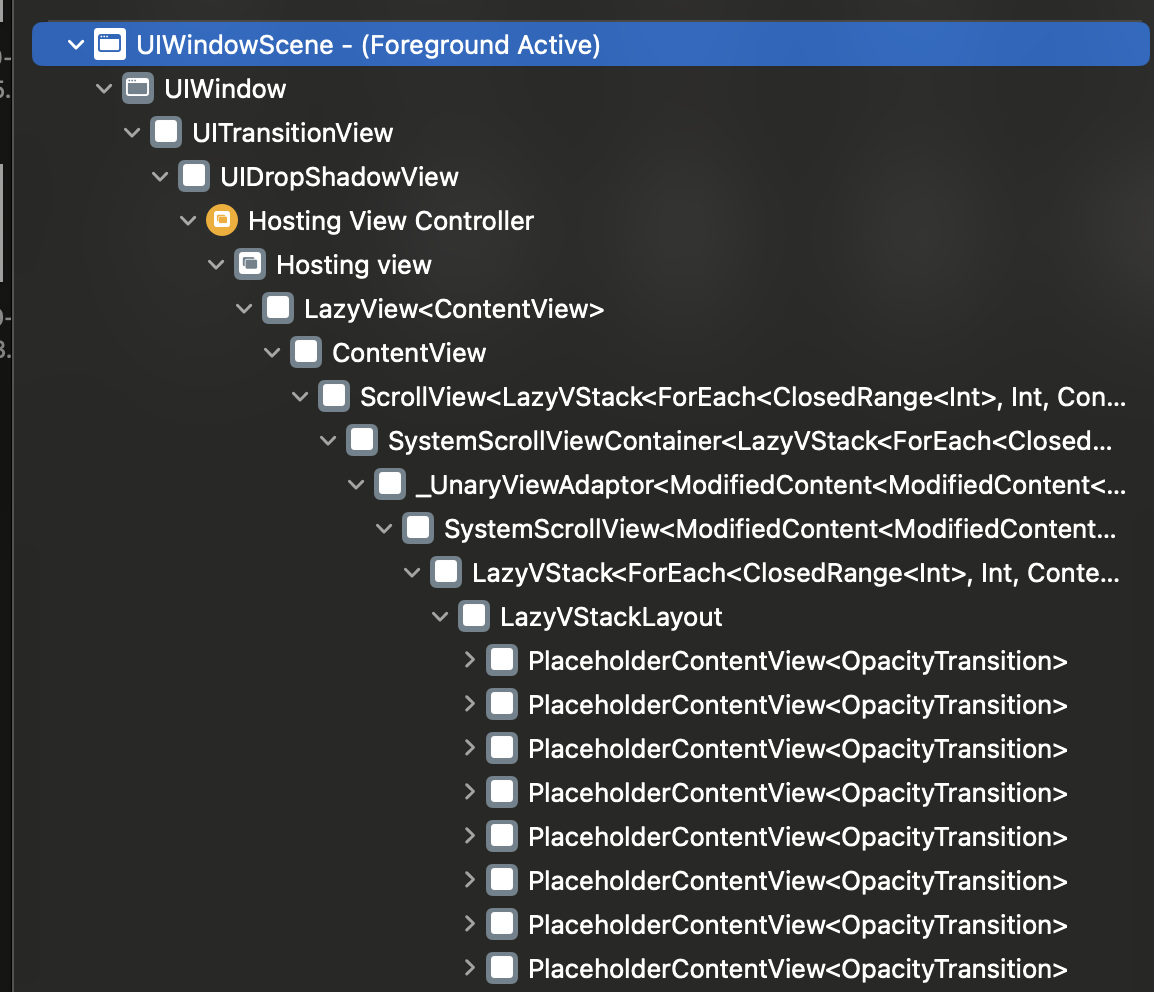 ScrollView + LazyVStack
